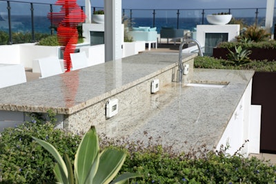 outdoor kitchen countertop with sink