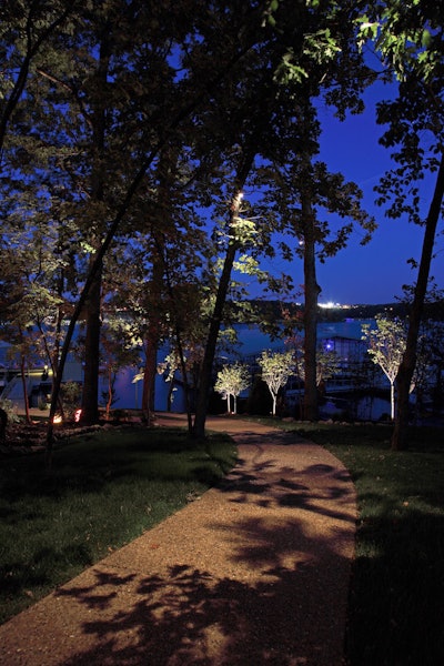 Moonlighting can cast interesting shadows while lighting paths below. Photo: McKay Landscape Lighting