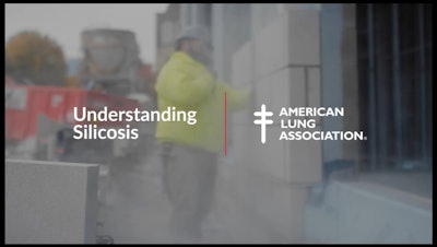 American lung association and understanding silicosis with construction worker in background