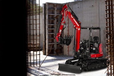 Yanmar’s new SV40 excavator comes in either a canopy or cab option, with either rubber or steel tracks. Photo: Yanmar