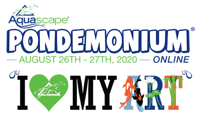aquascape pondemonium logo for online event august 26th-27th, 2020