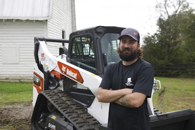 U.S. Army veteran Andrew Long was recently presented with a new Bobcat R-Series T76 compact track loader and an 80-inch bucket attachment. Photo: Bobcat Company