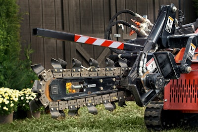 SK5TR trencher attachment for Ditch Witch’s stand-on compact utility loader