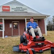 Brett Hill with Toro Z Master 4000 zero-turn mower at local toro dealer Knabe outdoor power equipment
