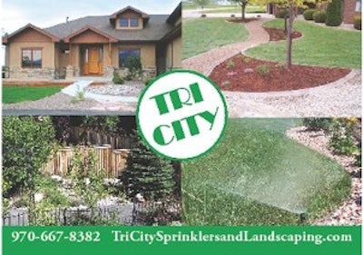 Tri City Sprinklers and Landscaping business card