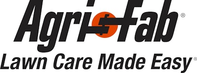 logo for agri-fab, lawn care made easy