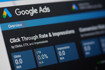 google ads data overview for clicks, impressions, and click-through-rate