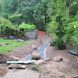 landscaping work in progress in yard