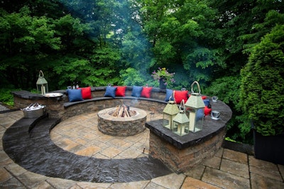 Outdoor living area with firepit