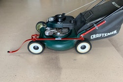 The lawnmower fender attached to lawn mower