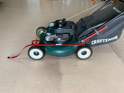 The lawnmower fender attached to lawn mower