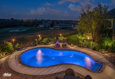 outdoor pool area