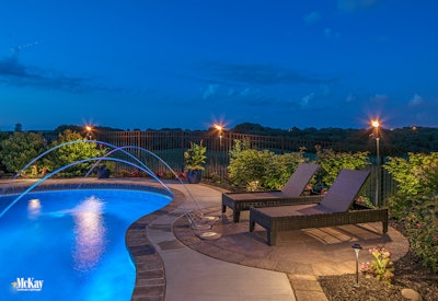 outdoor pool area
