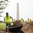 NALP members spreading mulch at the National Mall