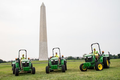 john deere equipment on National Mall lawn