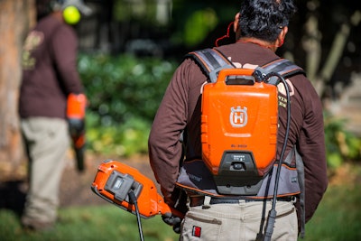 terren landscapes' employees using batter-powered husqvarna equipment