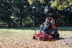 man on zero turn mower