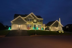 christmas lights on home