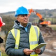 Contractor getting an overview of a site.