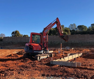 Boitano Excavation excavator at job site.