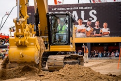 Caterpillar excavator being used at operator challenge