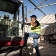 Operators getting into machine