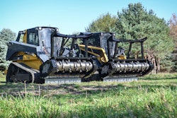 Diamond Mowers OD Pro X drum cutter attachment on a compact track loader