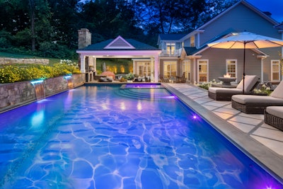 pool with lights