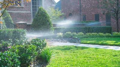residential landscaping and irrigation sprinklers