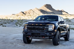 The 700-horsepower 2023 Ford Raptor R is available in 37-inch tires only. The less powerful 450-horsepower 2023 Ford Raptor can be spec'd with 35- or 37-inch tires. Scroll down to see a comparison between the trucks.