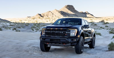 The 700-horsepower 2023 Ford Raptor R is available in 37-inch tires only. The less powerful 450-horsepower 2023 Ford Raptor can be spec'd with 35- or 37-inch tires. Scroll down to see a comparison between the trucks.