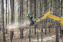 Excavator Drum Mulcher Action Shot