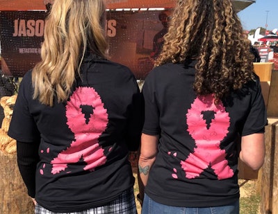 people wearing echo's twisted pink tshirts