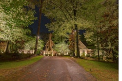 house lit up at night