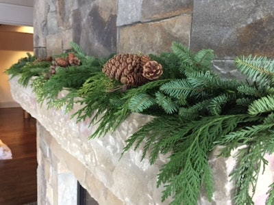 greenery on mantel