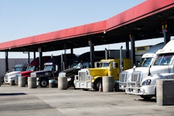 trucks at a fuel island