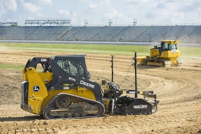 Deere 317G CTL with Level Best Grader Blade and GPS