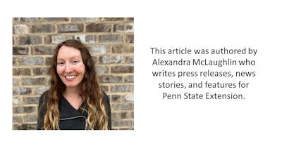 Alexandra McLaughlin with bio that reads 'This article was authored by Alexandra McLaughlin who writes press releases, news stories, and features for Penn State Extension'