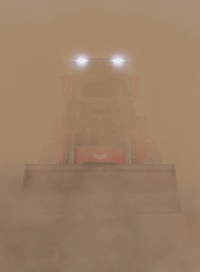 Yanmar compact track loader shrouded in fog