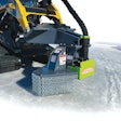 Loftness Stump Ax attachment on a compact track loader
