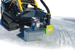 Loftness Stump Ax attachment on a compact track loader