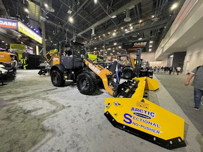 Case 321F Wheel Loader with snow pusher attachment