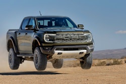 2024 Ford Ranger Raptor catches air in desert