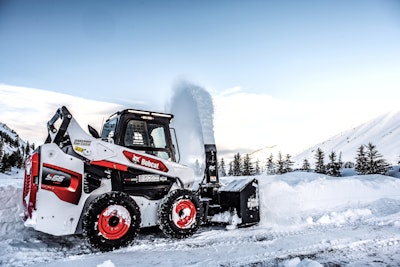 Bobcat S66 Skid Steer with snowblower attachment