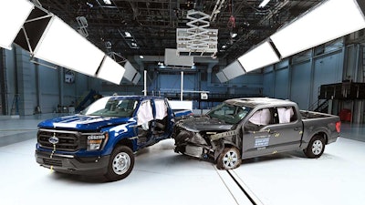 Like most other vehicle classes, large pickups don’t perform as well in the new moderate overlap front crash evaluation conducted by the Insurance Institute for Highway Safety.