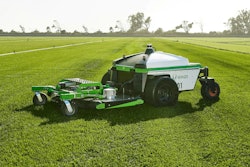robotic mower on turf