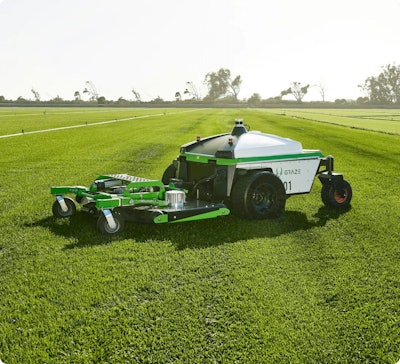 robotic mower on turf