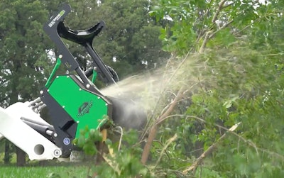 diamond mowers dc pro mulcher cutting through tree