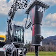 Mecalac hydraulic breaker attachment for compact excavators