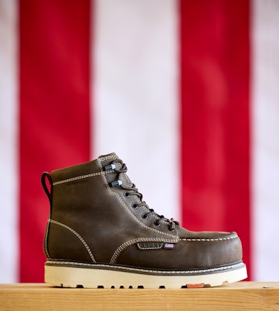 Welted work boots top